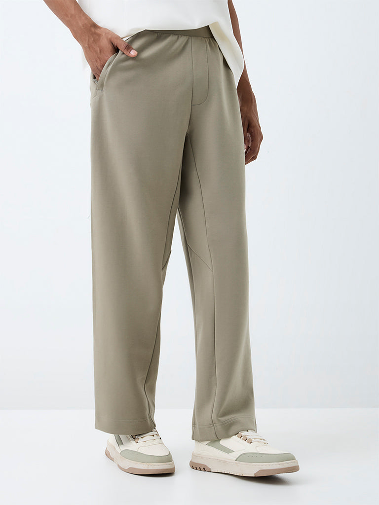 Nuoflexx Sage Solid Relaxed-Fit Mid-Rise Track Pants