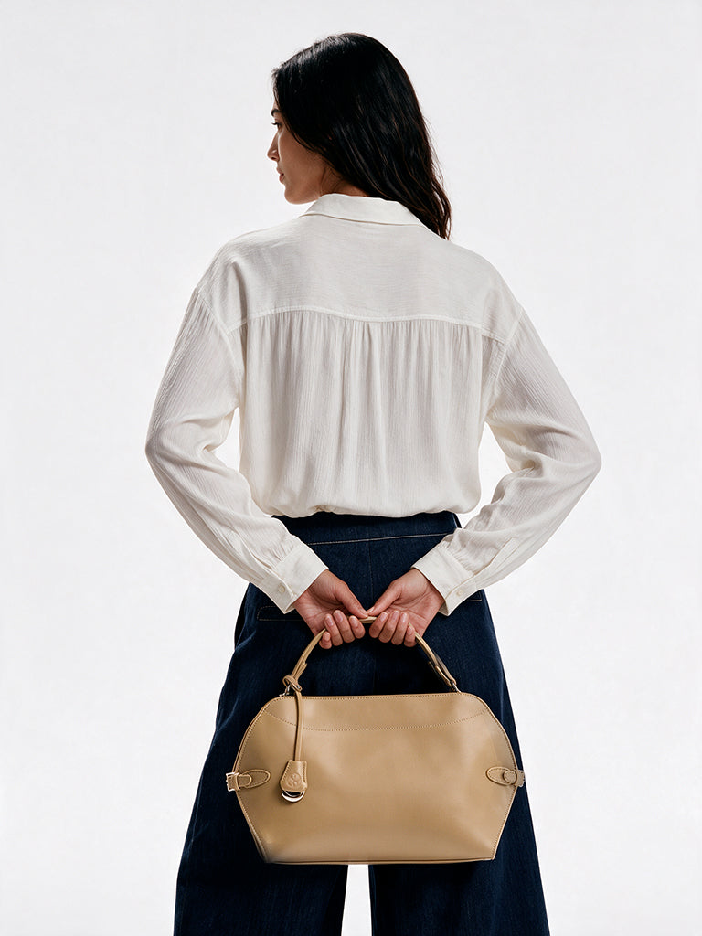 Pome Luxe Berlin Arched Leather Handbag