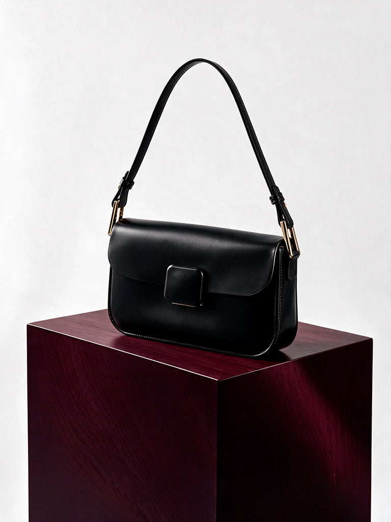Pome Luxe Paris Flap Closure Leather Sling Bag