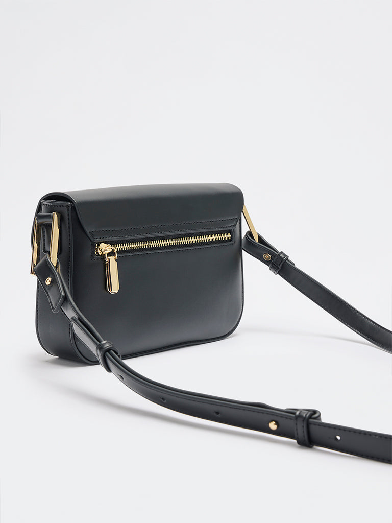 Pome Luxe Paris Flap Closure Leather Sling Bag