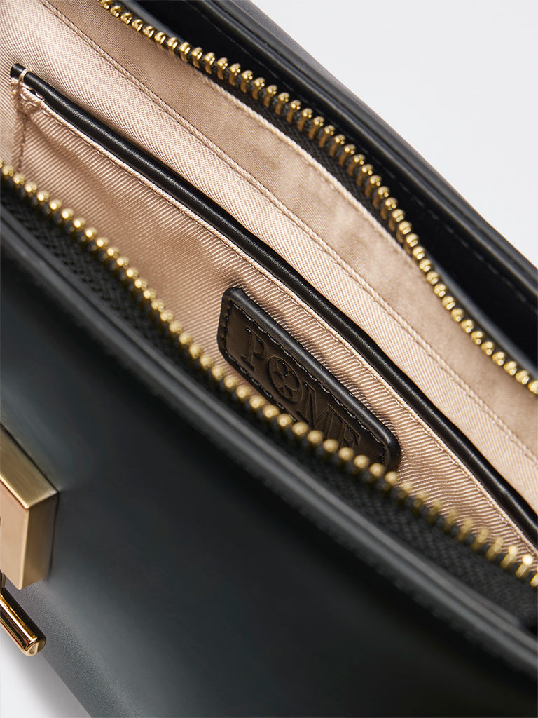 Pome Luxe Paris Flap Closure Leather Sling Bag