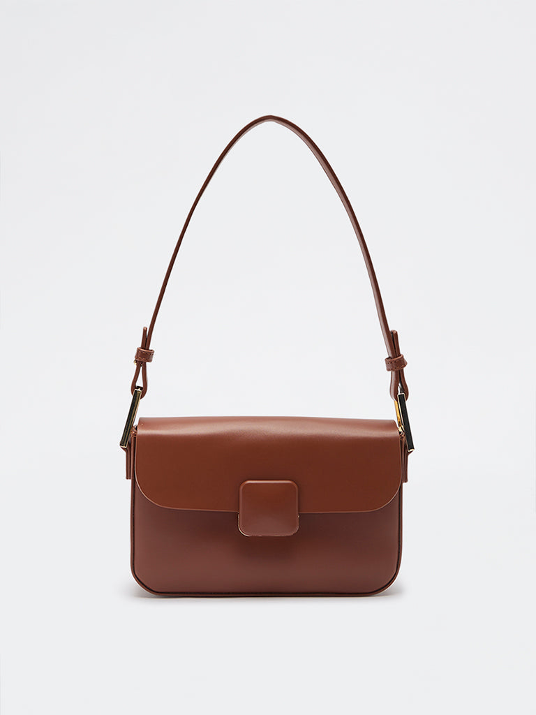 Pome Luxe Paris Flap Closure Leather Sling Bag