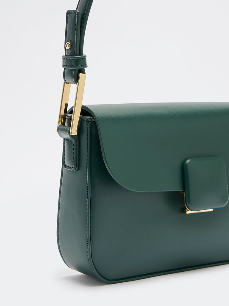 Pome Luxe Paris Flap Closure Leather Sling Bag