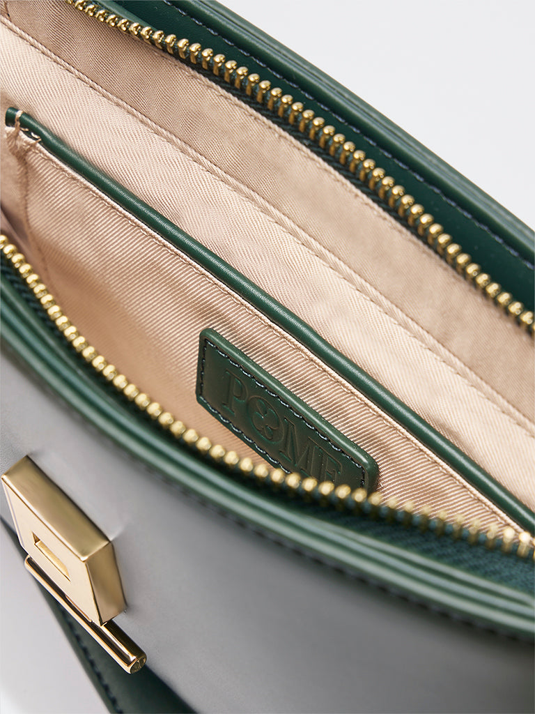 Pome Luxe Paris Flap Closure Leather Sling Bag