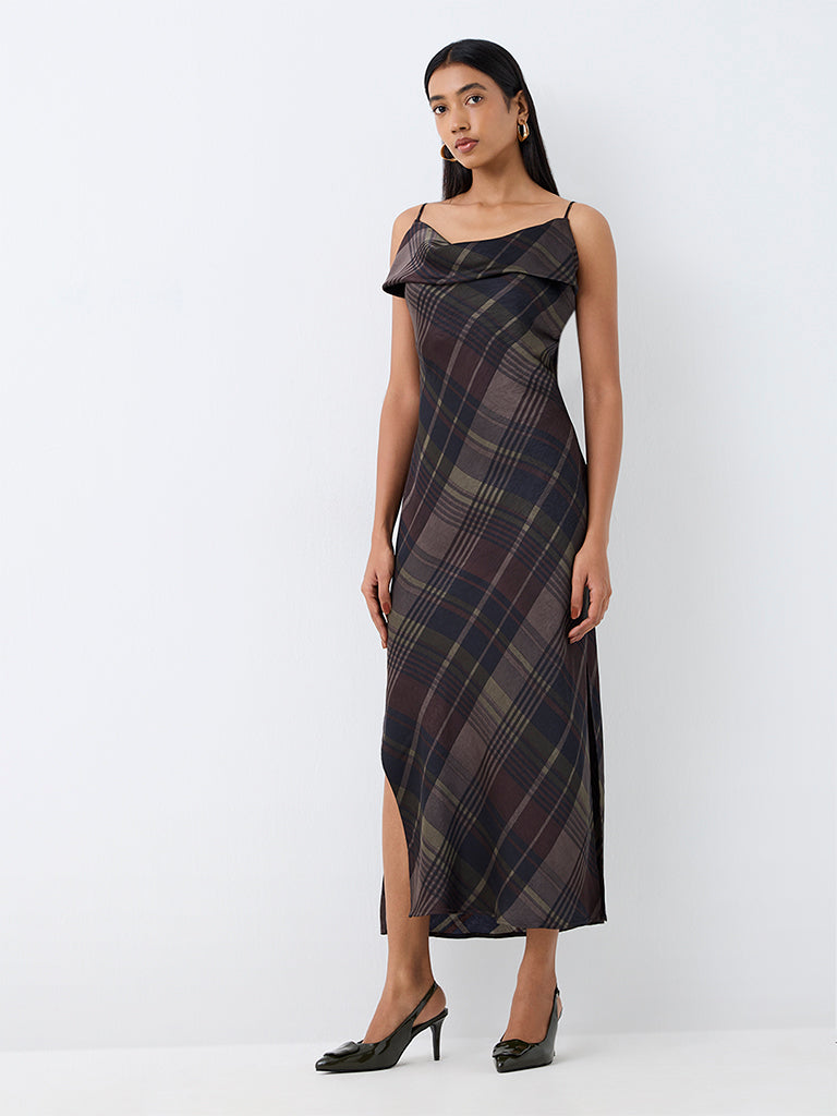 Wardrobe Multicolour Checkered Straight Dress