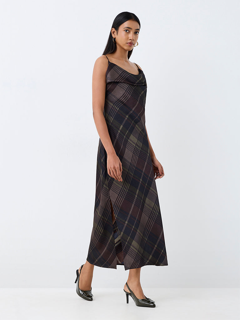 Wardrobe Multicolour Checkered Straight Dress