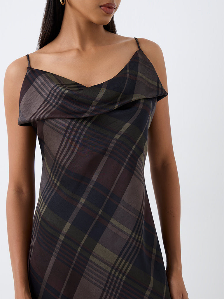 Wardrobe Multicolour Checkered Straight Dress