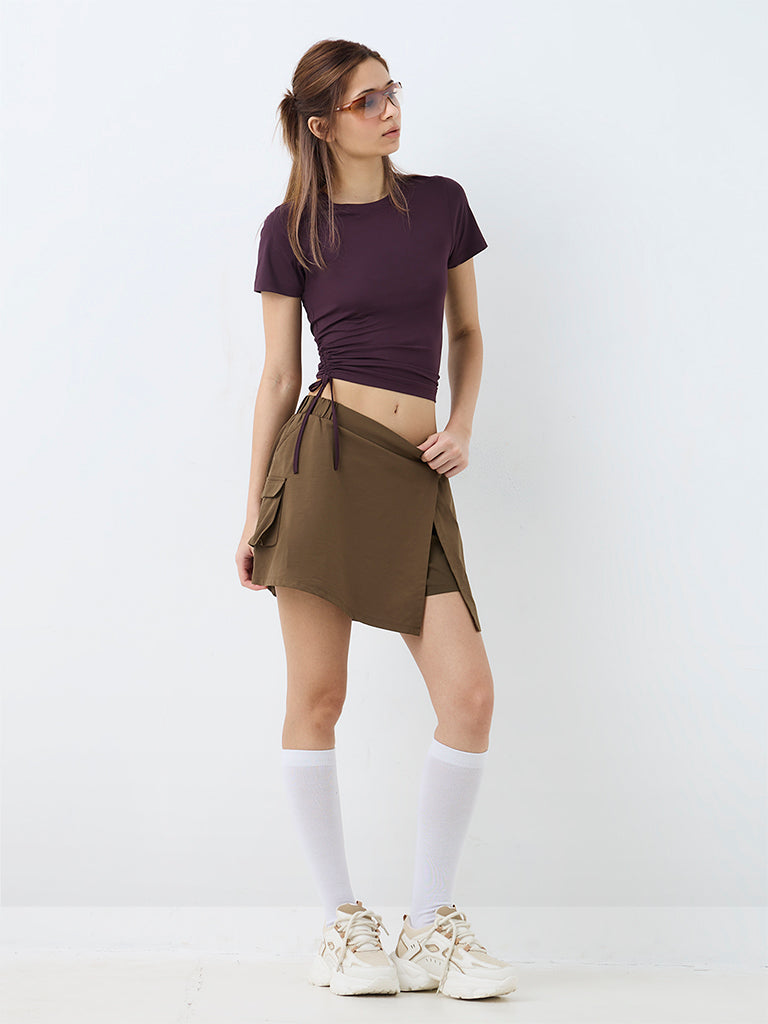 Nuoflexx Dark Plum Ruched Top