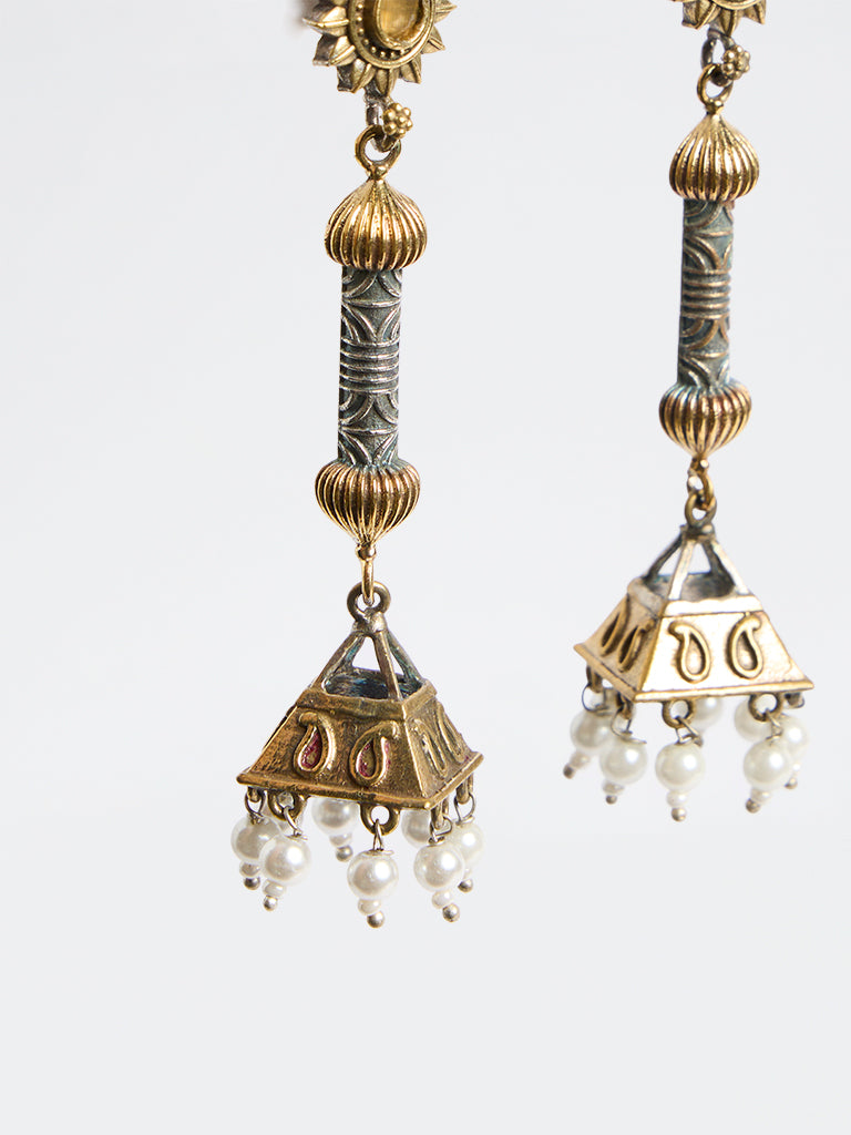Westside Accessories Multicolour Pearlescent Dangler Earrings