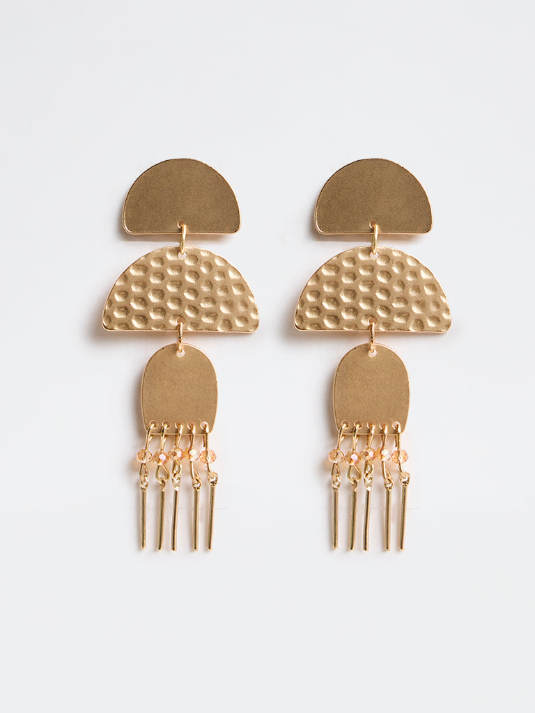 Westside Accessories Gold Geometric Design Statement Dangler Earrings