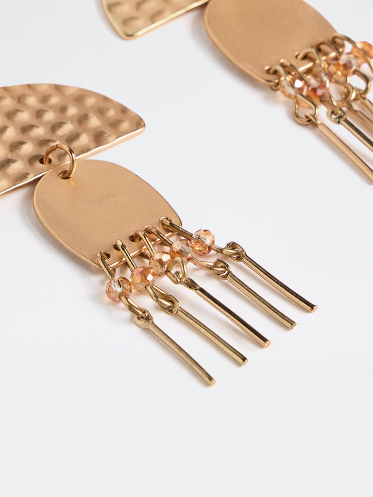 Westside Accessories Gold Geometric Design Statement Dangler Earrings