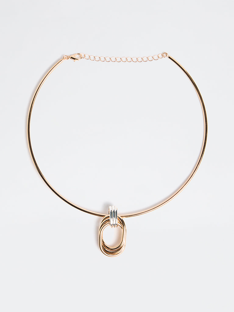 Westside Accessories Gold Multi-Loop Pendant Hasli Necklace