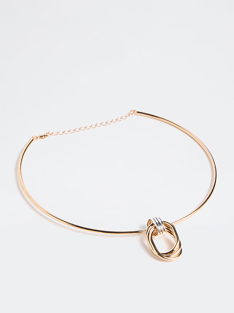 Westside Accessories Gold Multi-Loop Pendant Hasli Necklace