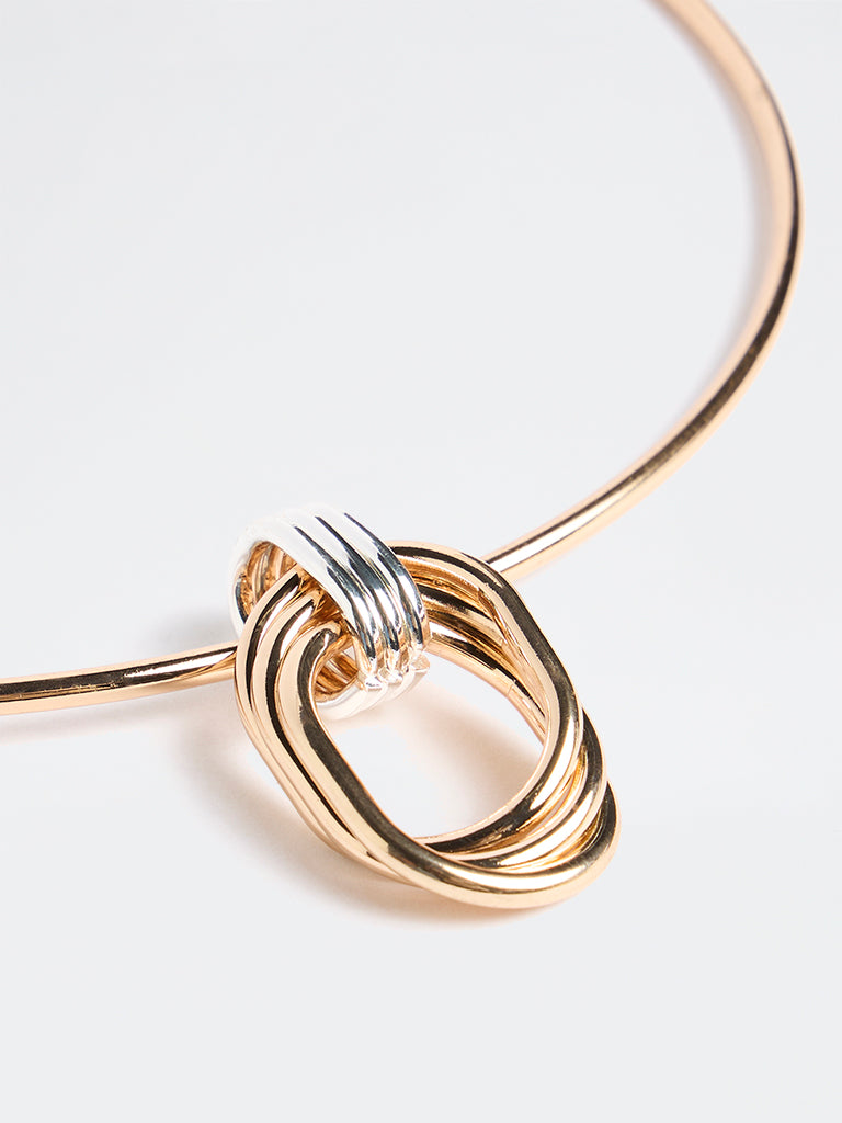 Westside Accessories Gold Multi-Loop Pendant Hasli Necklace