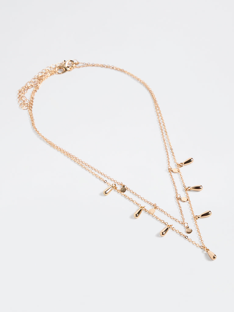Westside Accessories Gold 2-Layer Multi-Charm Dainty Necklace