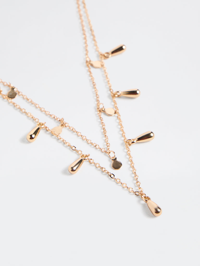 Westside Accessories Gold 2-Layer Multi-Charm Dainty Necklace