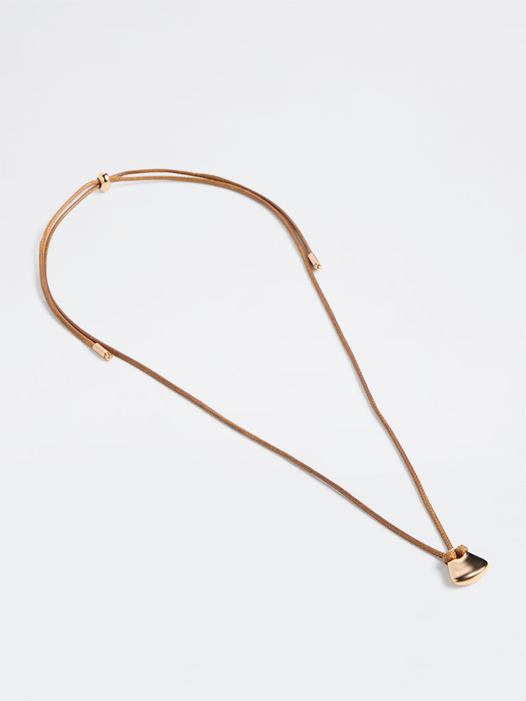 Westside Accessories Gold Geometric Pendant Cord Necklace