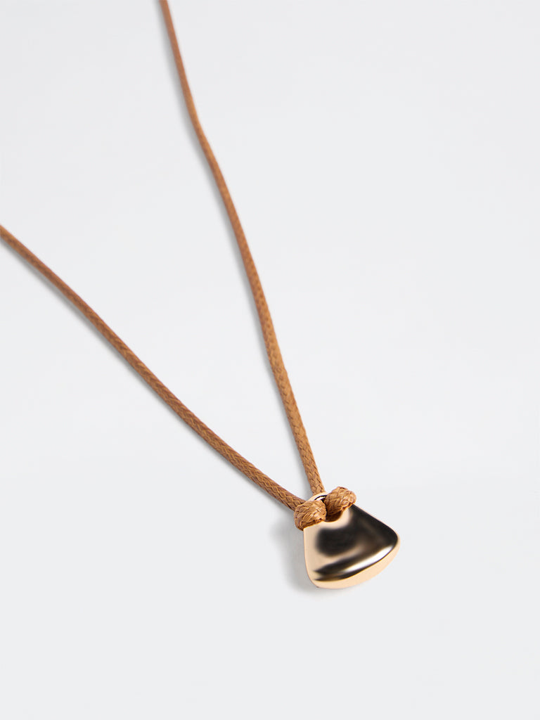 Westside Accessories Gold Geometric Pendant Cord Necklace