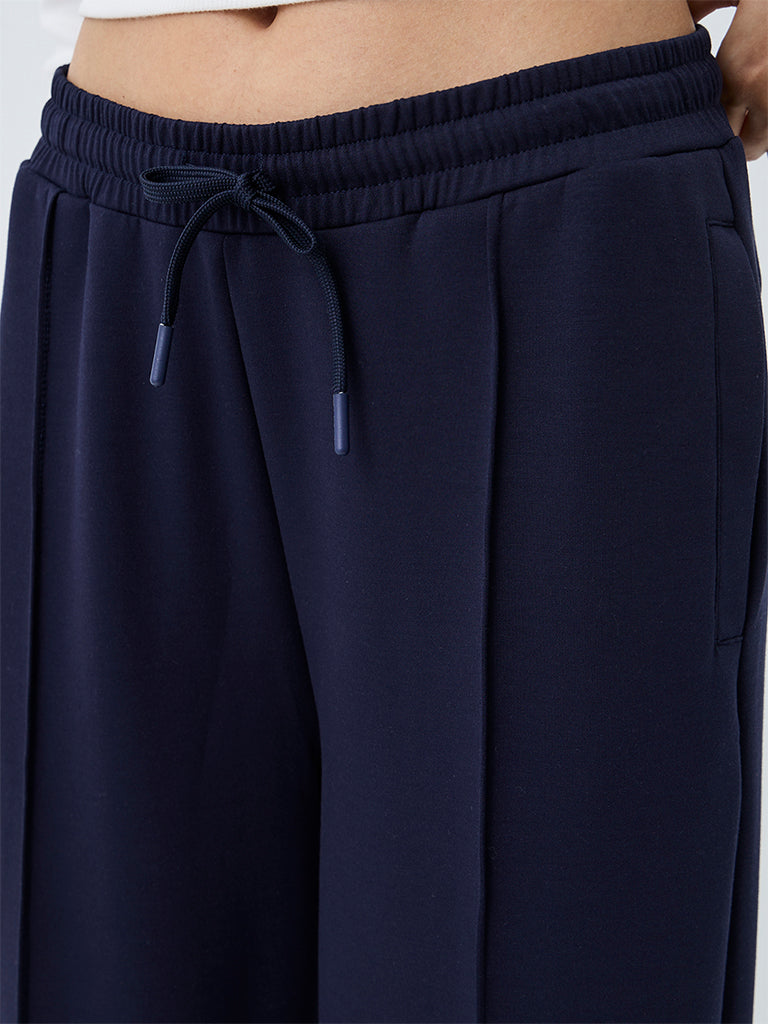Nuoflexx Navy Pipeline-Detail High-Rise Track Pants