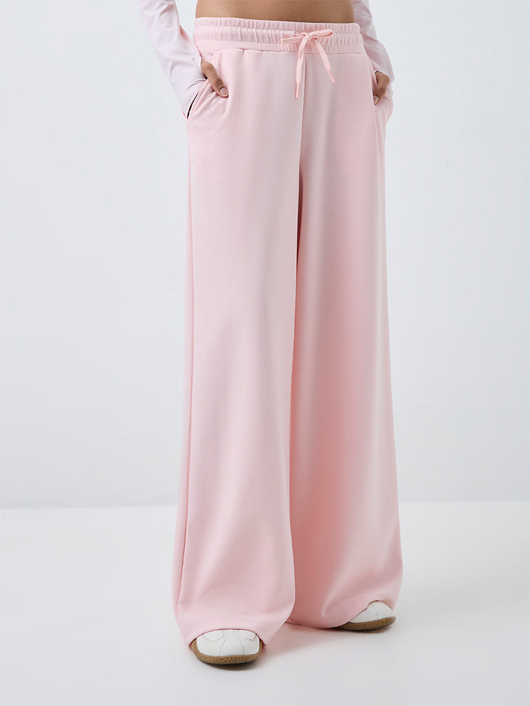 Nuoflexx Light Pink Solid High-Rise Track Pants