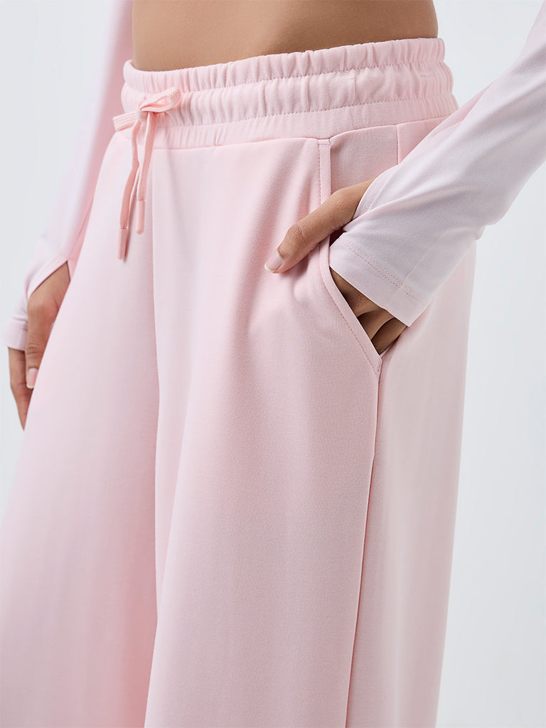 Nuoflexx Light Pink Solid High-Rise Track Pants