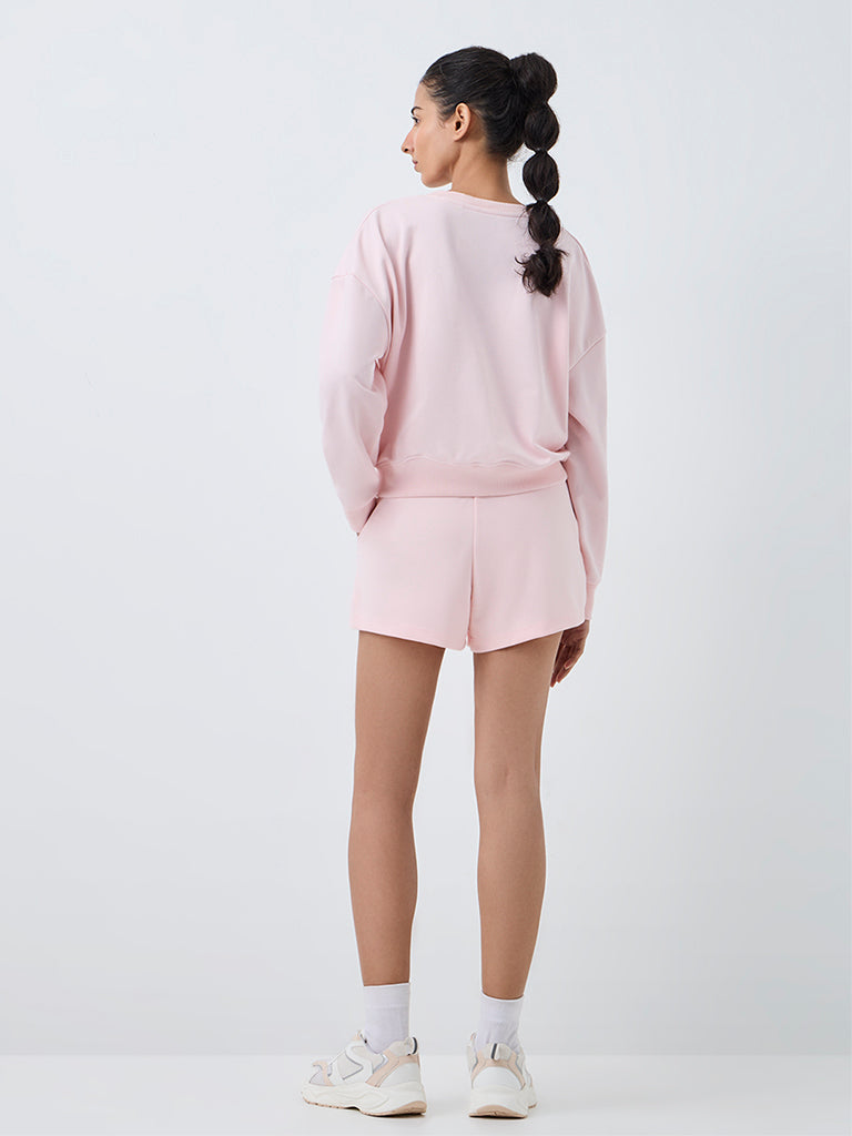 Nuoflexx Light Pink Striped High-Rise Shorts