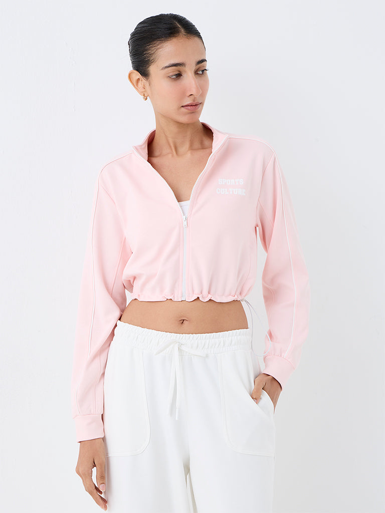 Nuoflexx Light Pink Text Embossed Jacket