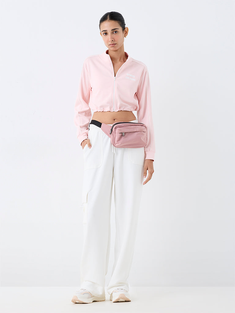 Nuoflexx Light Pink Text Embossed Jacket
