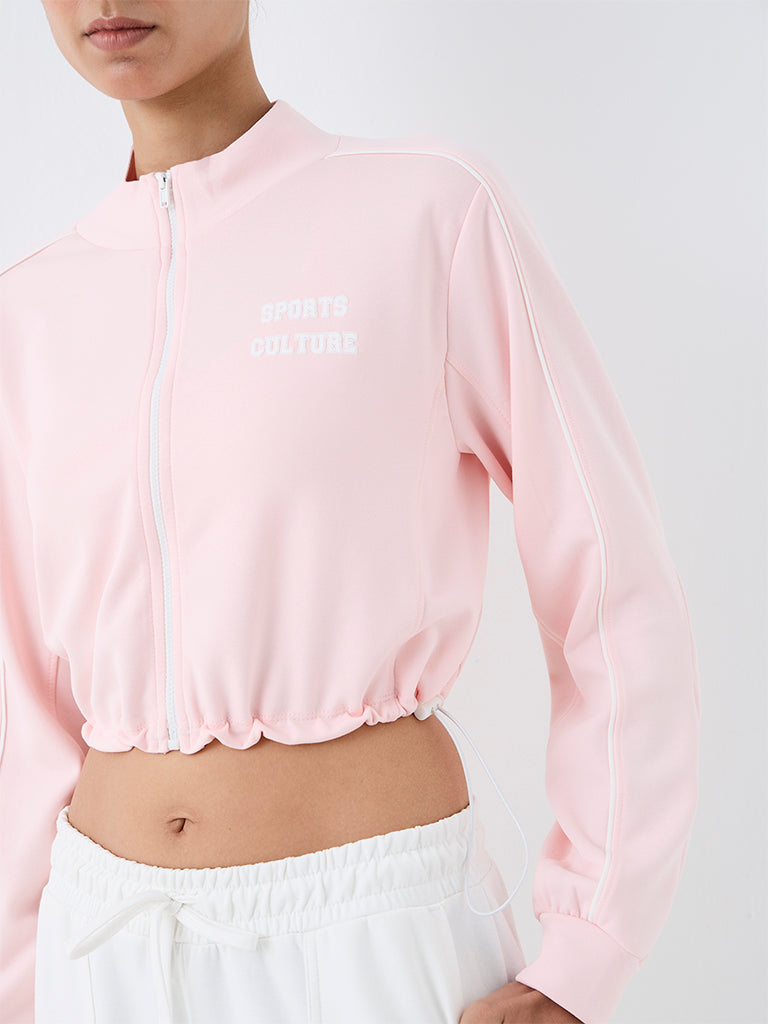 Nuoflexx Light Pink Text Embossed Jacket
