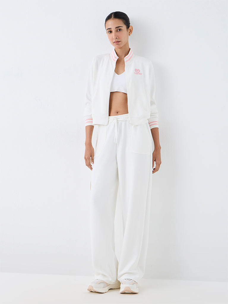 Nuoflexx Off-White Text Embroidered Jacket