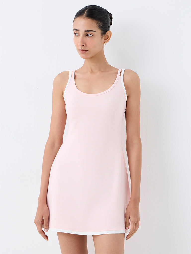 Nuoflexx Light Pink Solid A-Line Dress