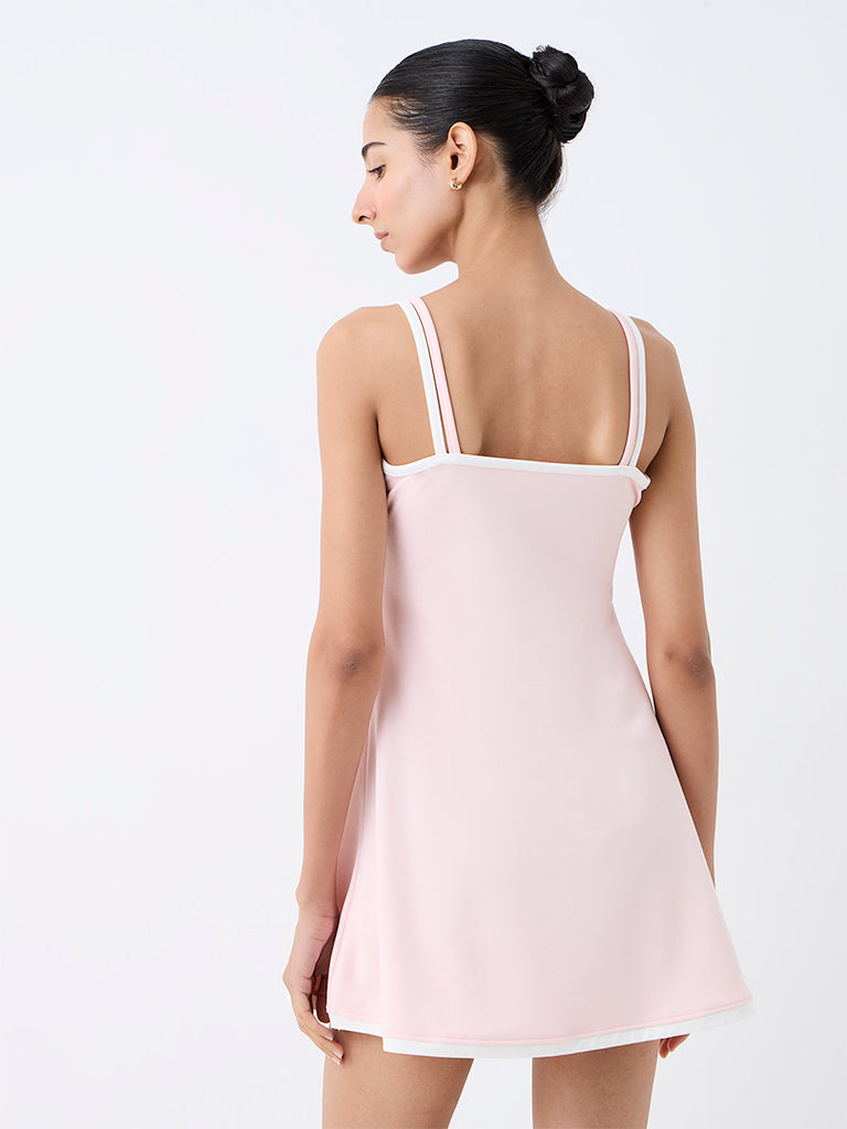 Nuoflexx Light Pink Solid A-Line Dress