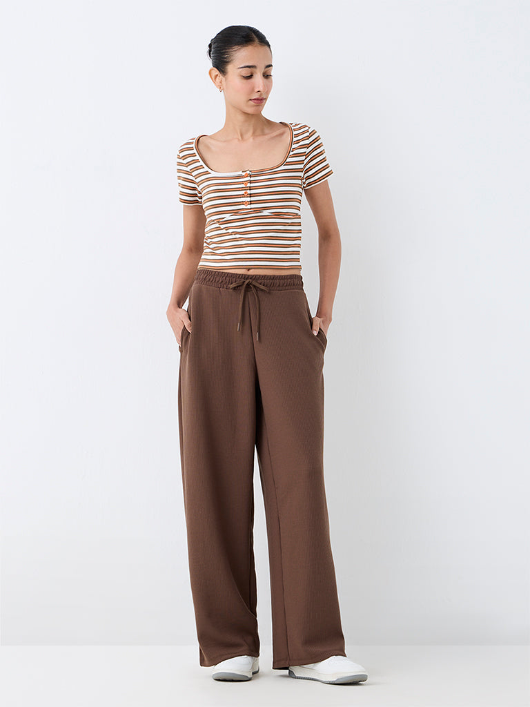 Nuoflexx Multicolour Striped Cotton-Blend T-Shirt