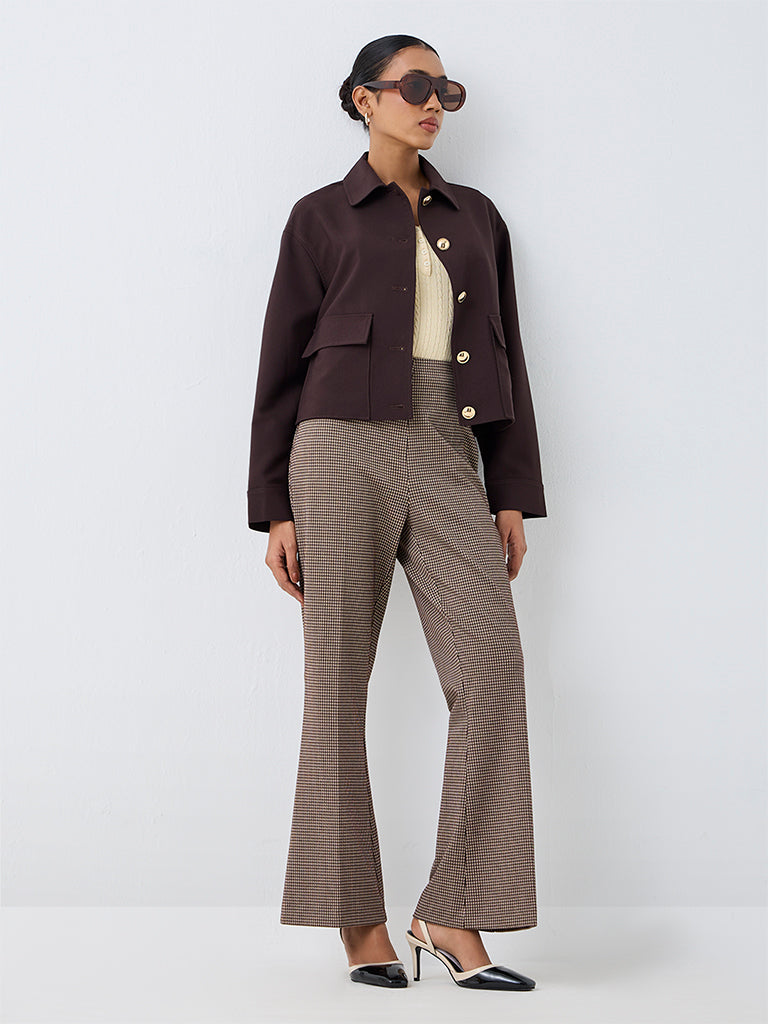 Wardrobe Dark Brown Solid Jacket