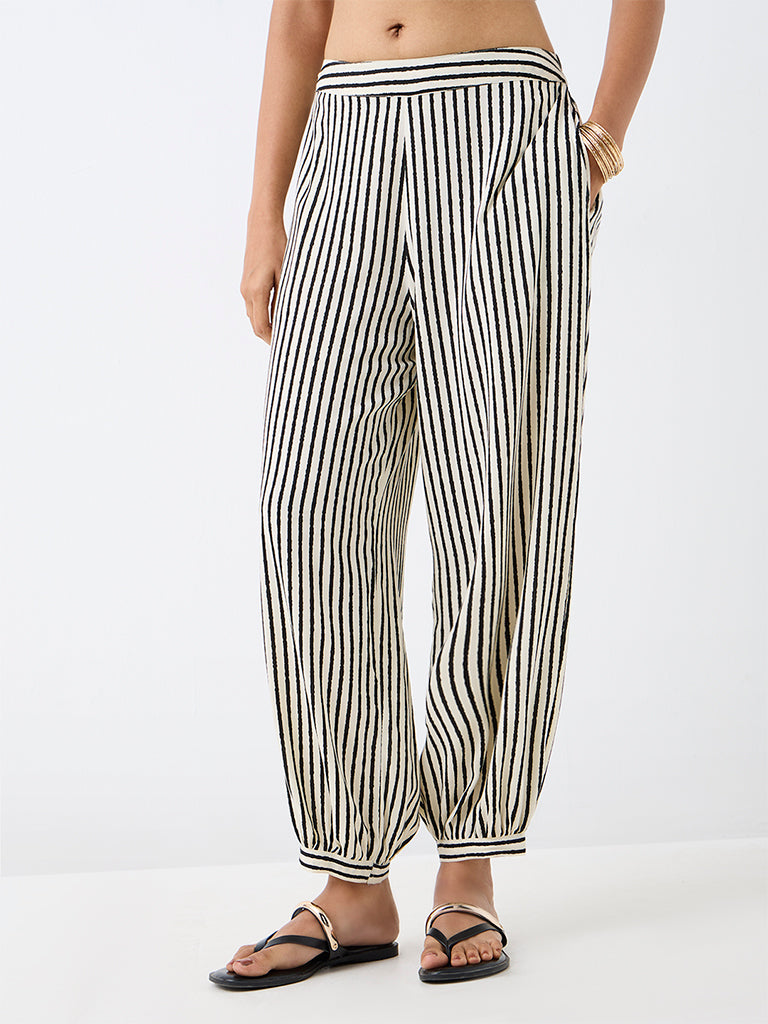 Utsa Multicolour Striped Harem Pants