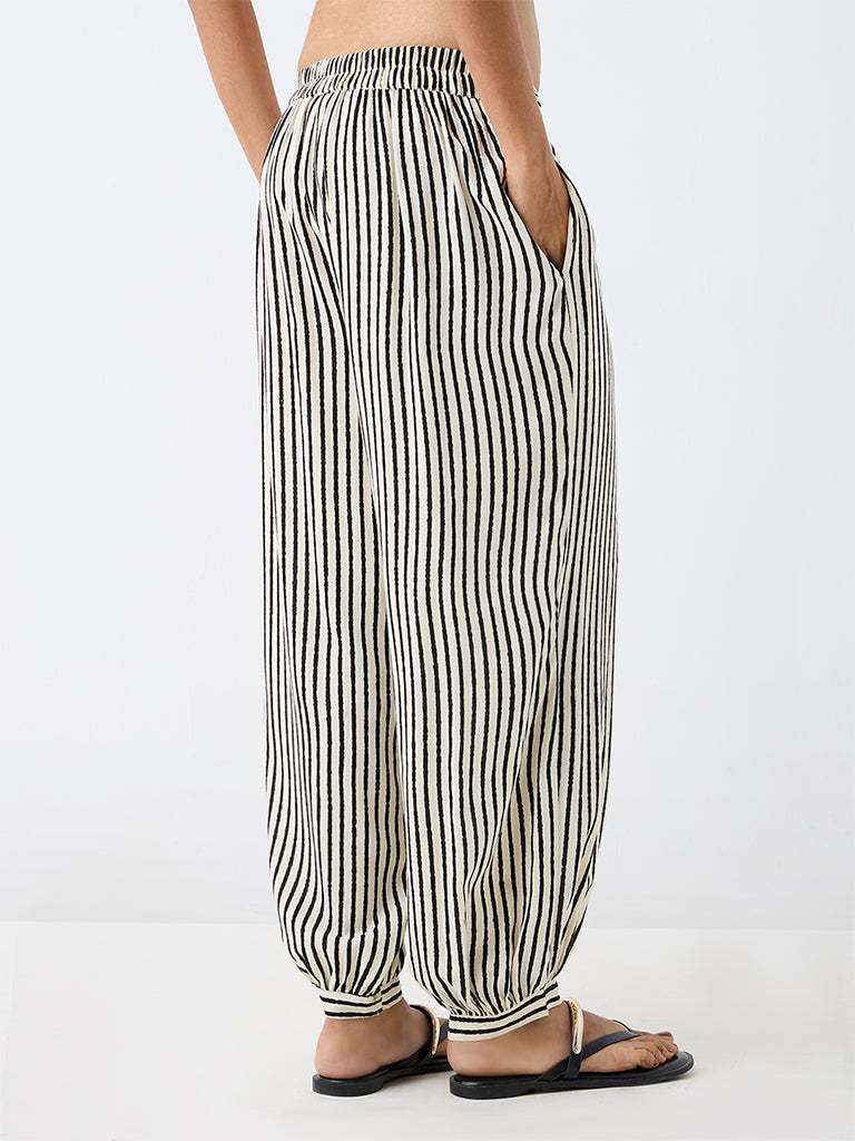 Utsa Multicolour Striped Harem Pants