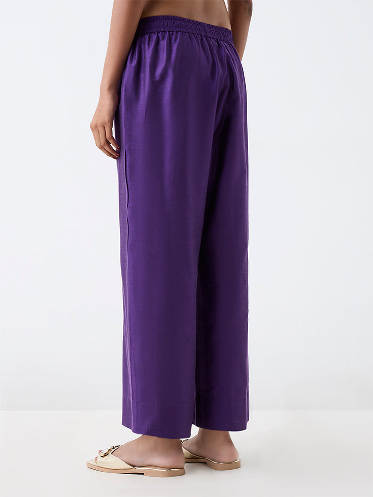 Utsa Violet Solid Pants