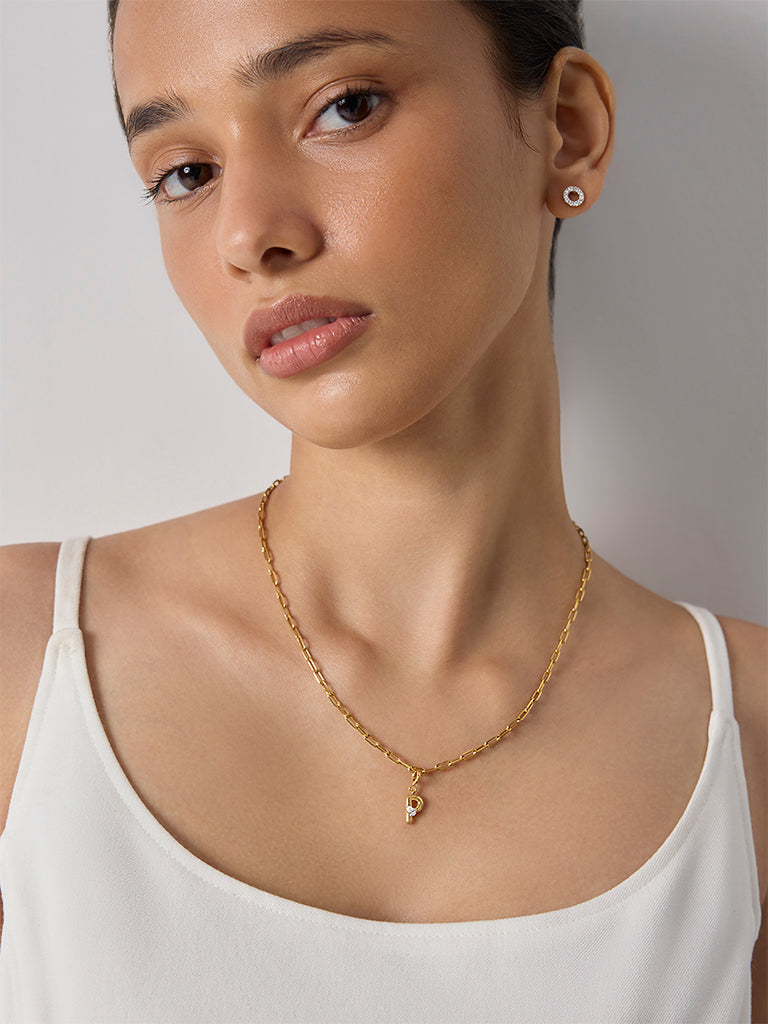 P Letter Lab Diamond Pendant