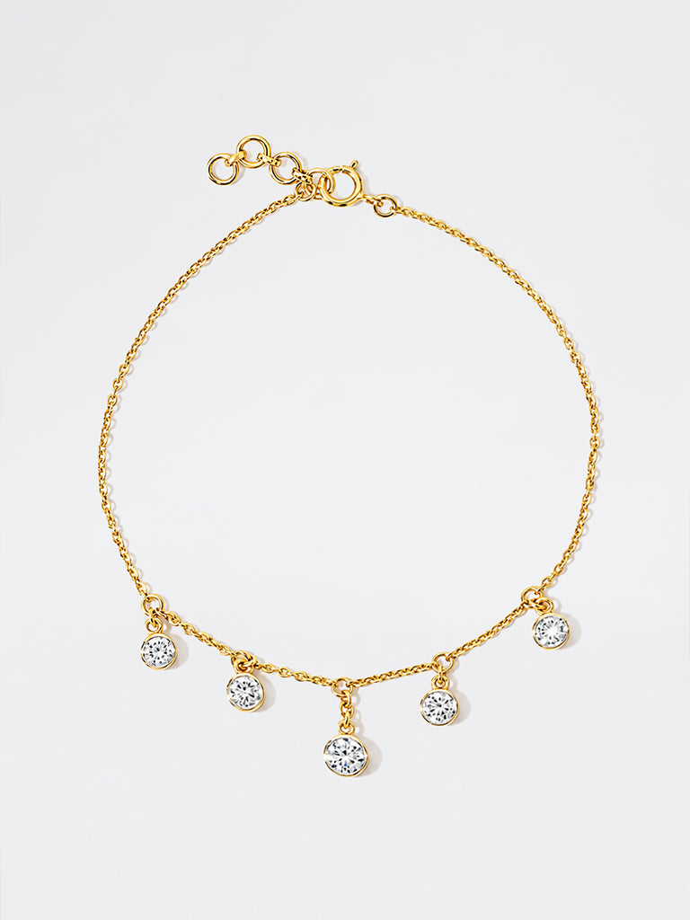 Gold Lab Diamond Dangle Bracelet