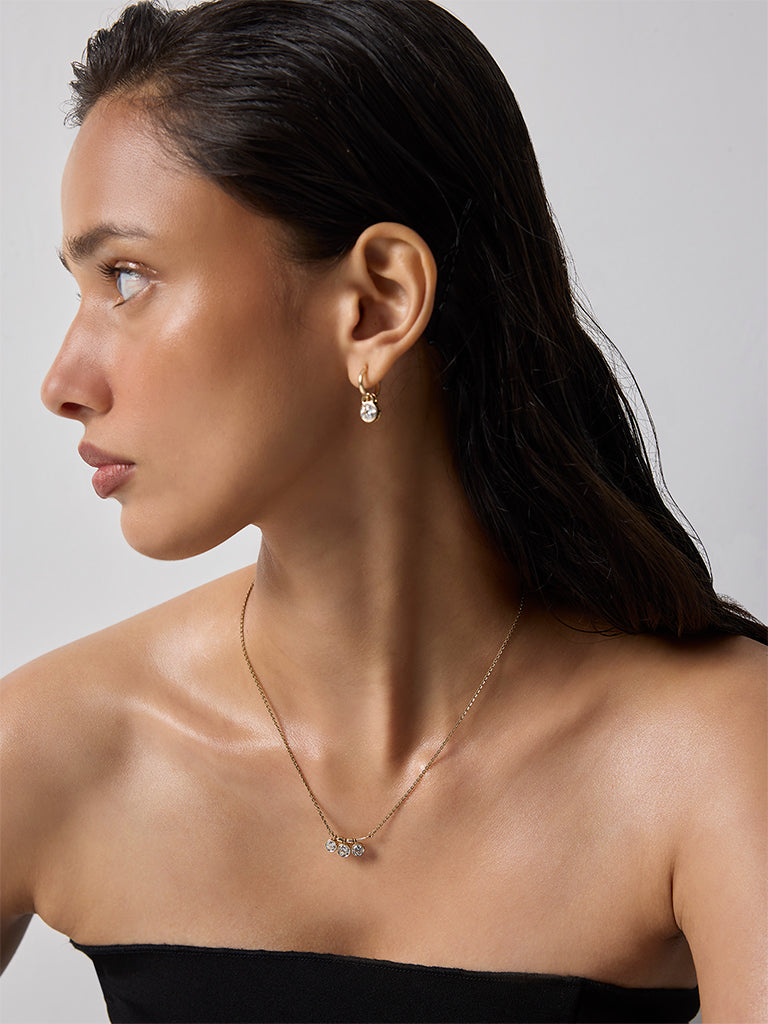Pome Luxe Gold Triple Lab Diamond Necklace