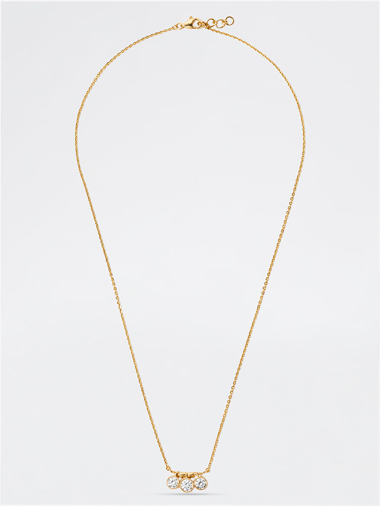 Pome Luxe Gold Triple Lab Diamond Necklace