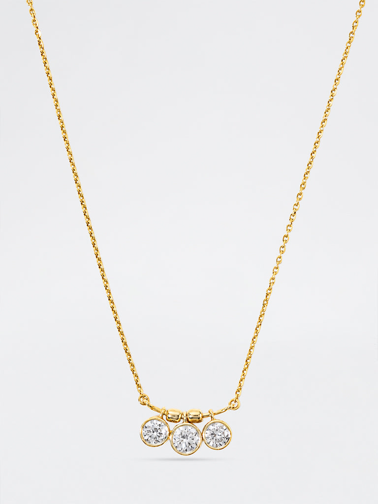 Pome Luxe Gold Triple Lab Diamond Necklace
