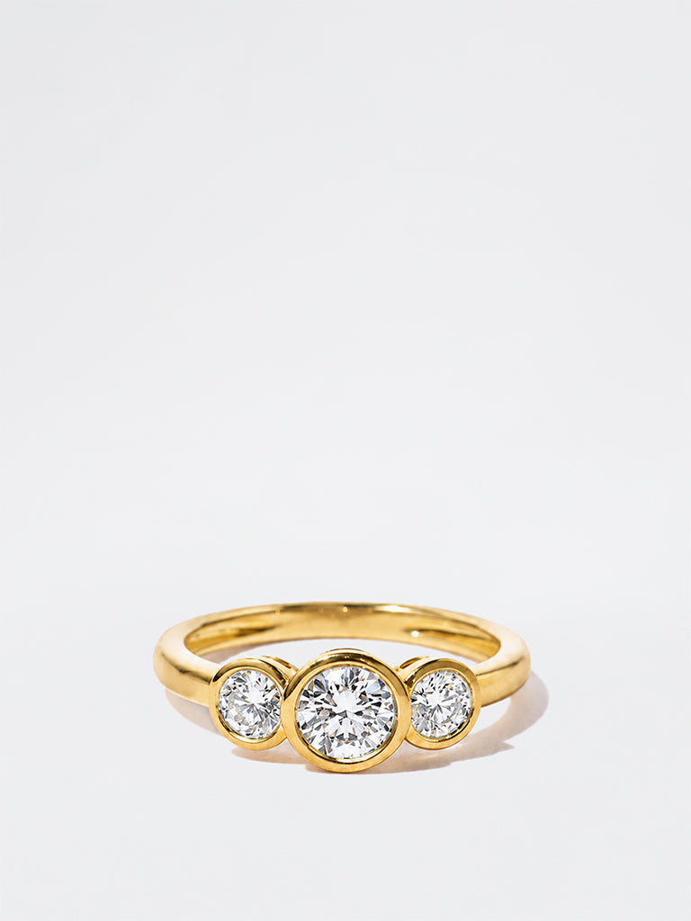 Pome Luxe Gold Triple Lab Diamond Ring