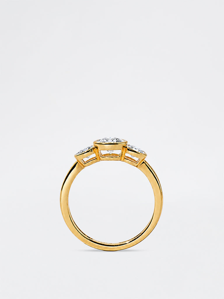 Pome Luxe Gold Triple Lab Diamond Ring
