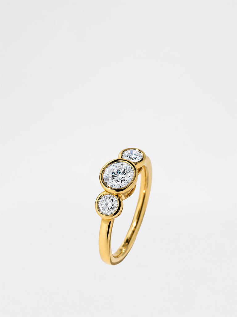 Pome Luxe Gold Triple Lab Diamond Ring