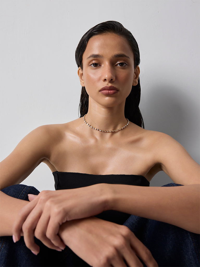 Pome Luxe Gold Multi-Cut Lab Diamond Tennis Necklace