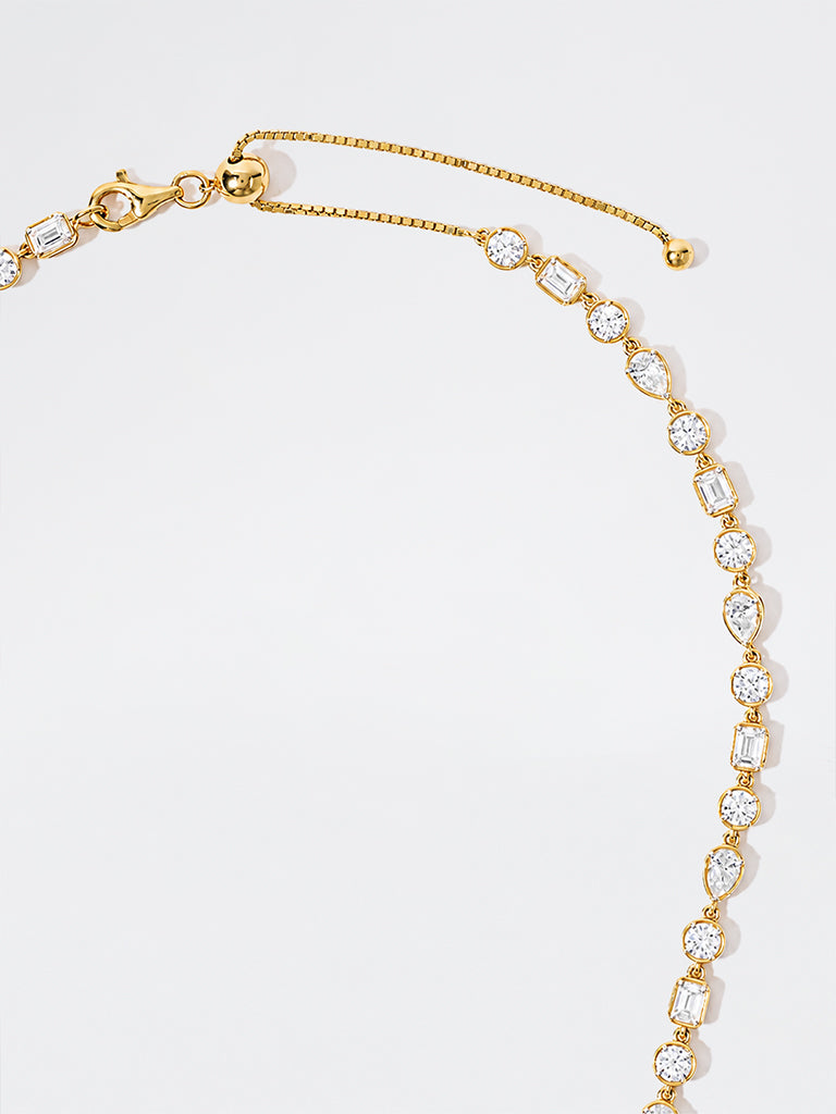 Pome Luxe Gold Multi-Cut Lab Diamond Tennis Necklace
