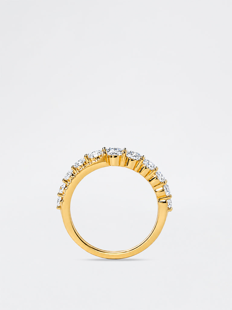 Pome Luxe Gold Lab Diamond Triple Cluster Ring