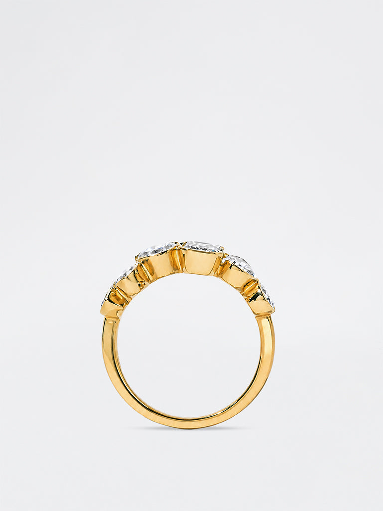 Gold Multi-Cut Lab Diamond Ring