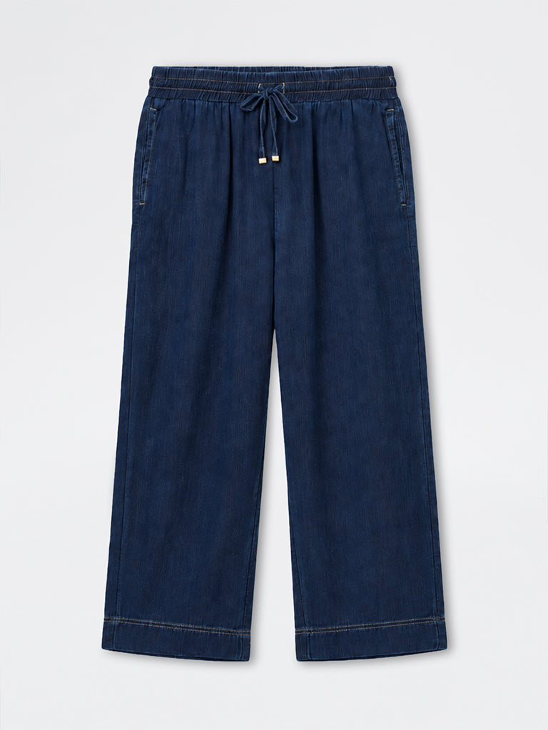 Gia Dark Blue High-Rise Denim Trousers